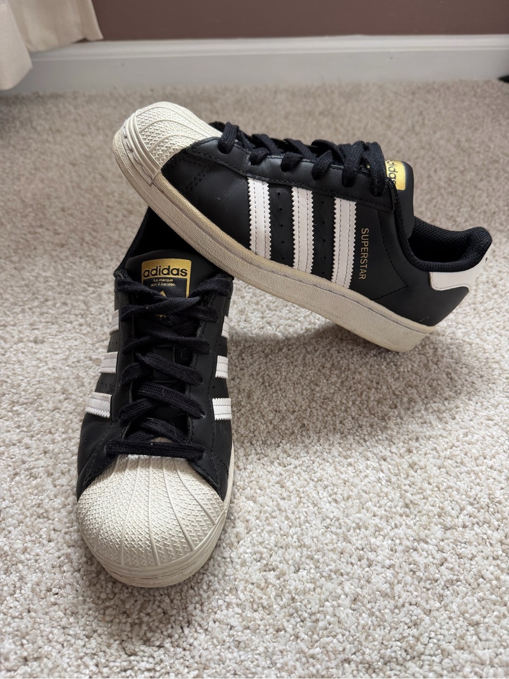 adidas Superstar Low Top Sneakers — Black & White